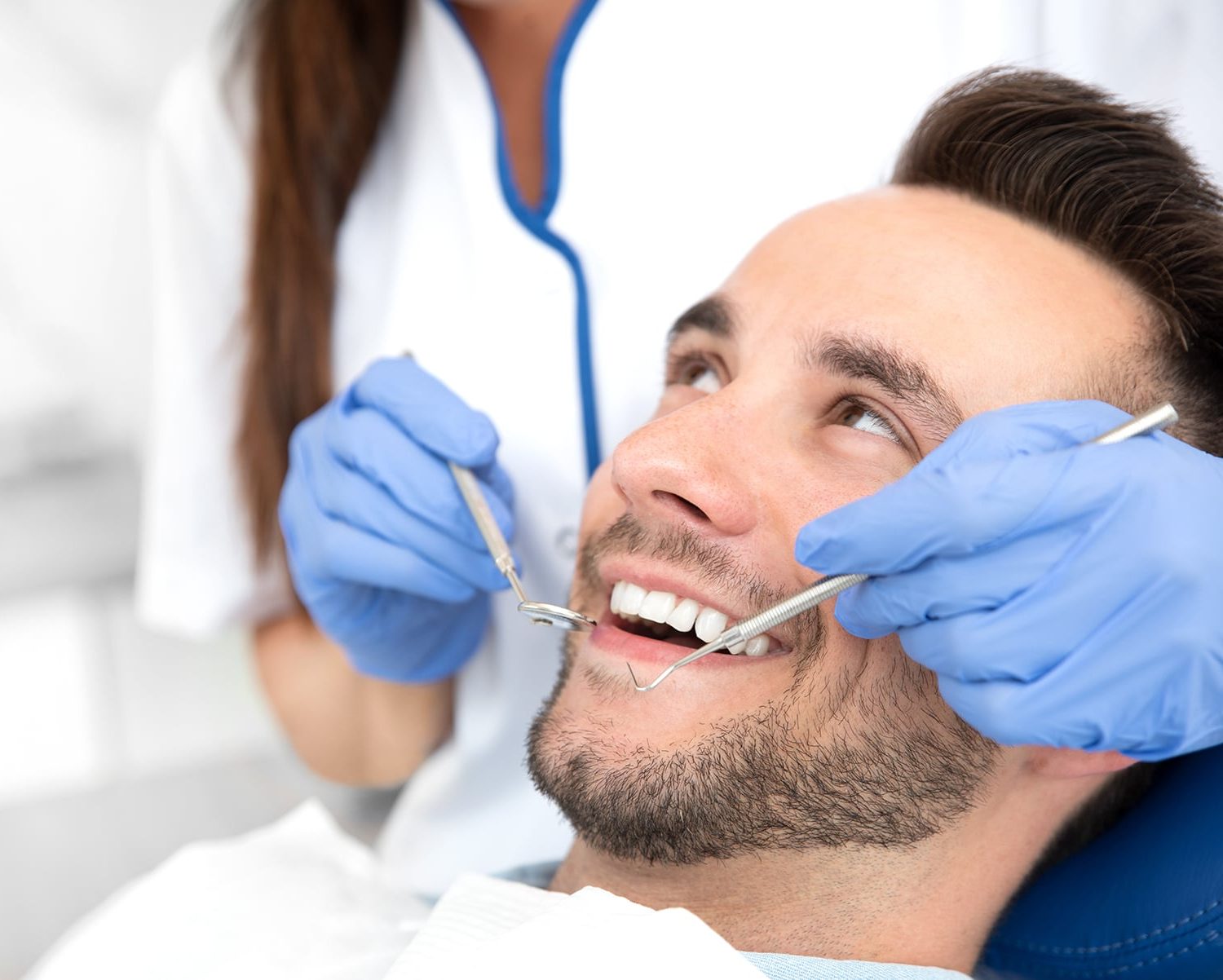 Man at a general dentist appointment in Thornton, CO