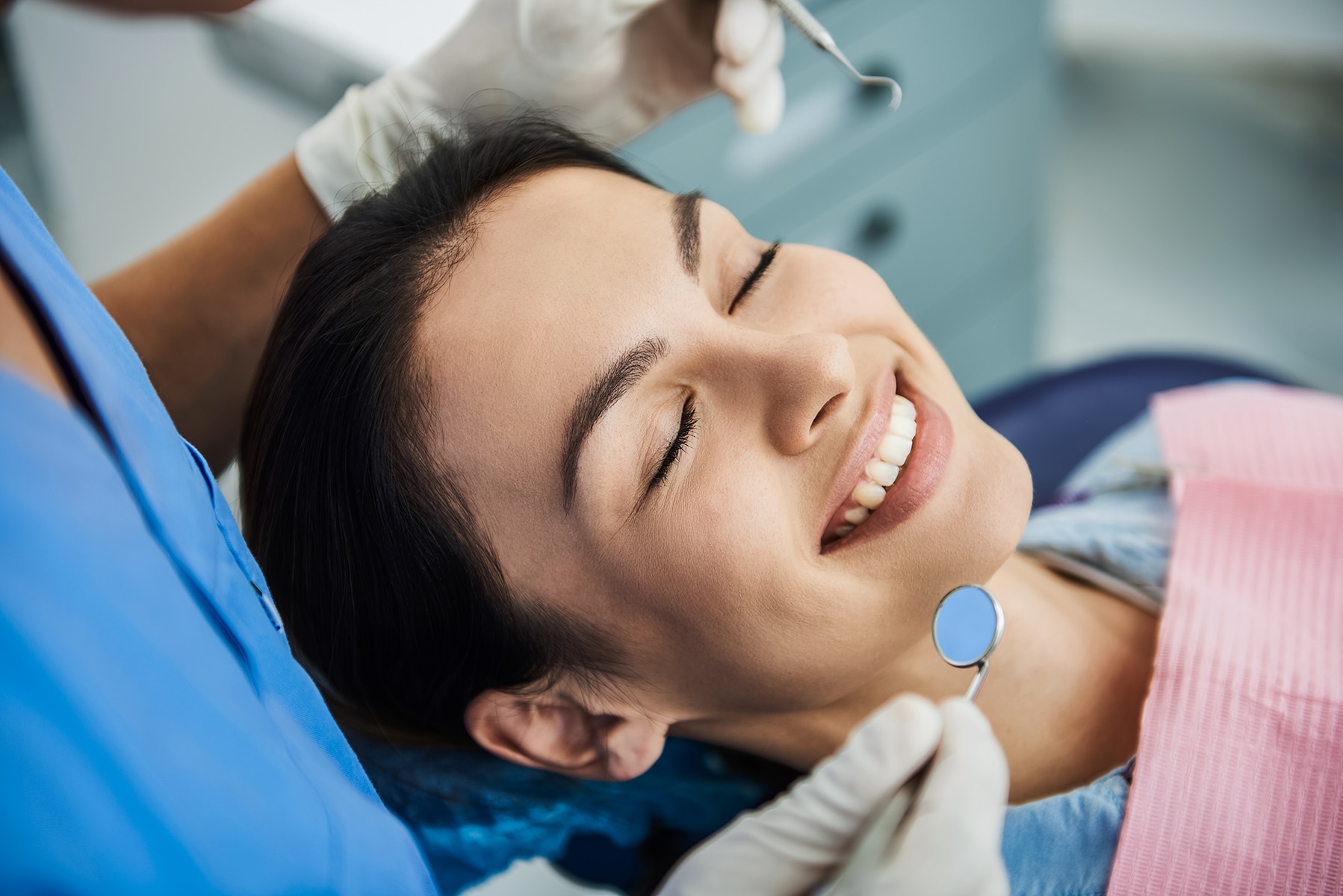 Woman at a cosmetic dental appointment in Thornton, CO