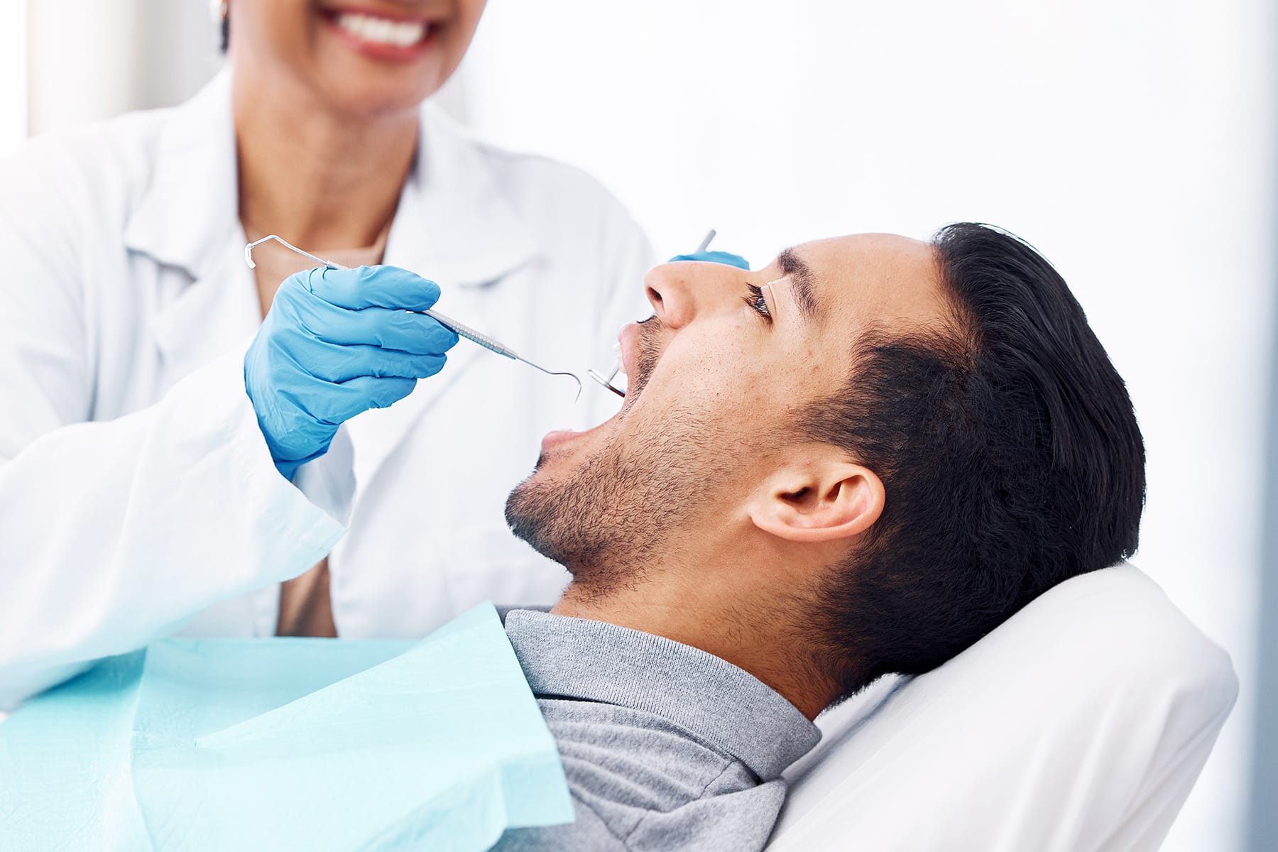 Man getting urgent dental care in Thornton, CO