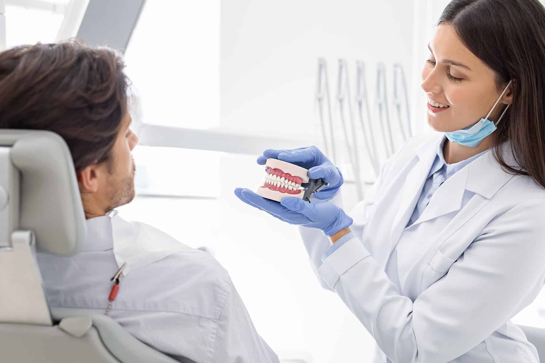 Man at a dentures consultation in Thornton, CO